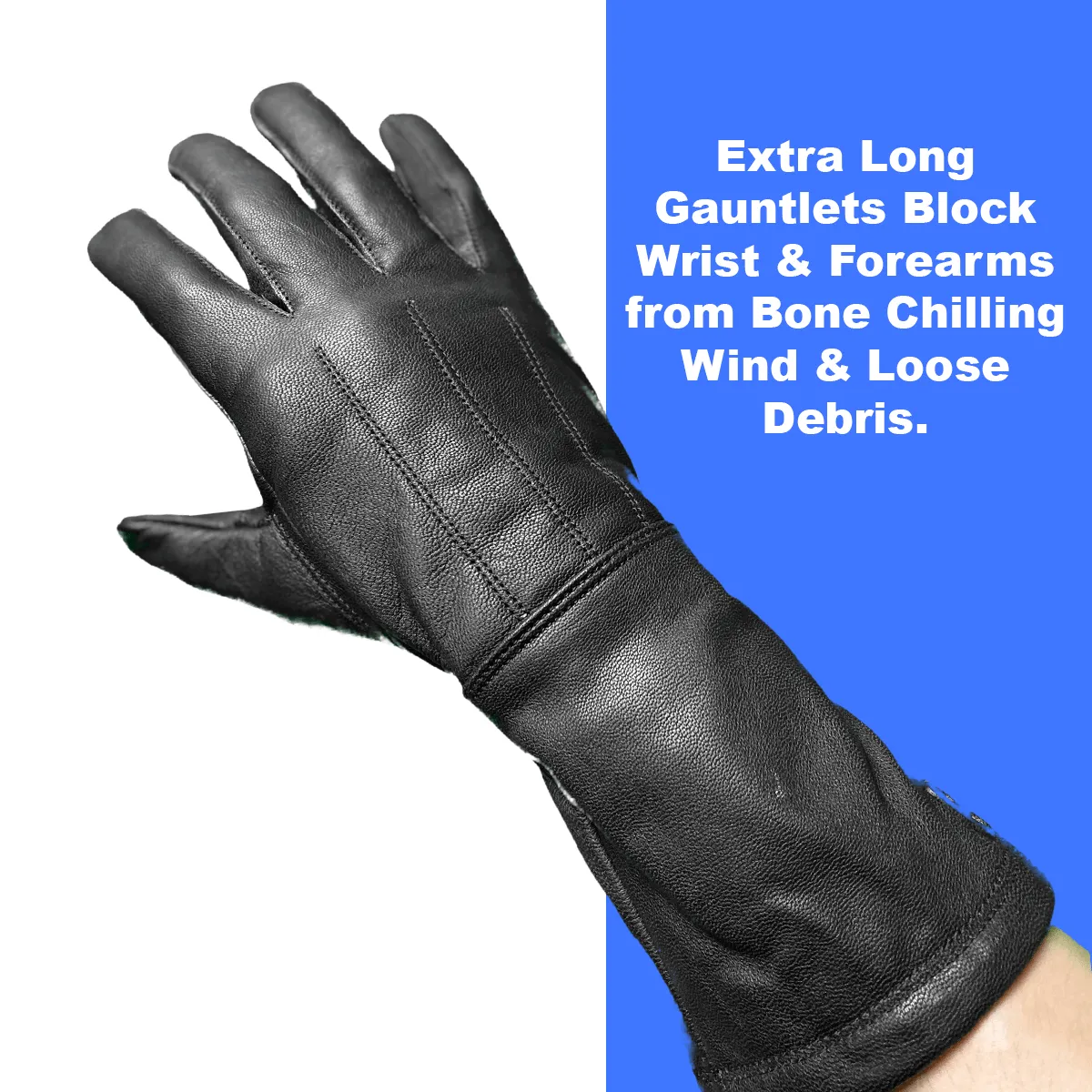 Men's Water Resistant Deerskin Leather Gauntlet Glove