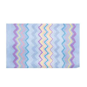 Missoni Women's Cotton Zig-Zag Scarf Shawl Sarong Wrap Pastel Blue Yellow