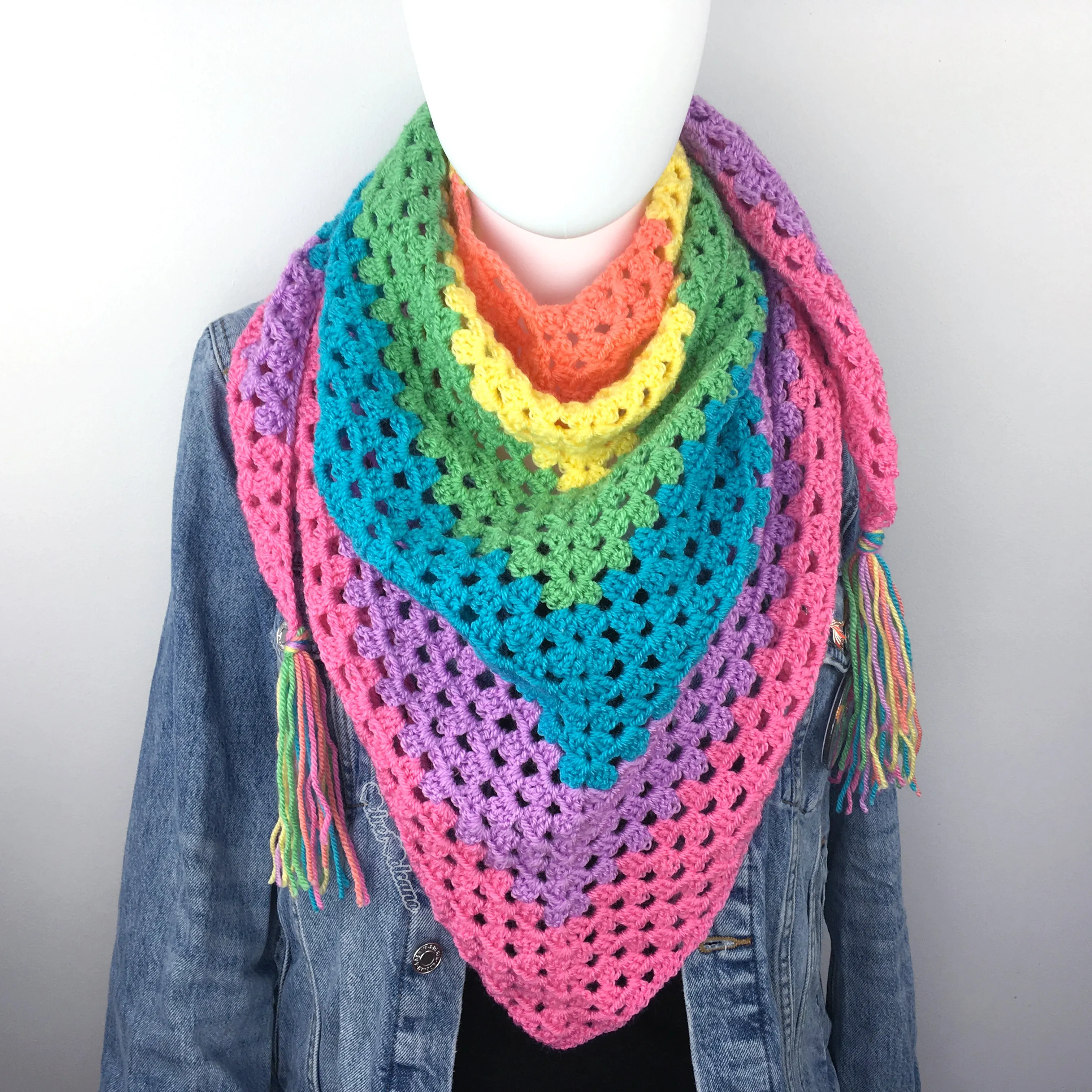 Pastel Rainbow Shawl Scarf