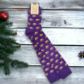 Playful Paws Purple Super Cosy Knee High Socks