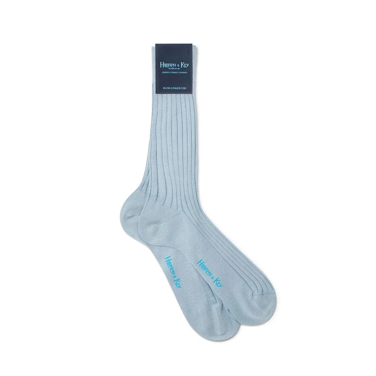 Short Light Blue Cotton Socks