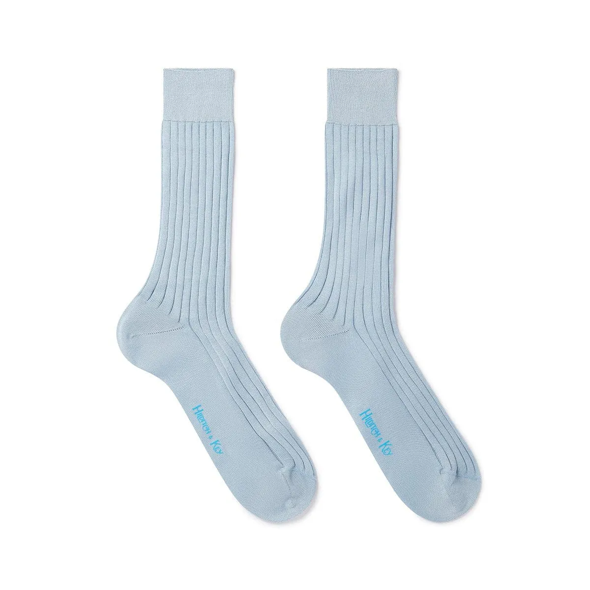 Short Light Blue Cotton Socks