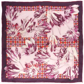 Silk Chiffon Scarf (65cm) - Tula Burgundy/Orange