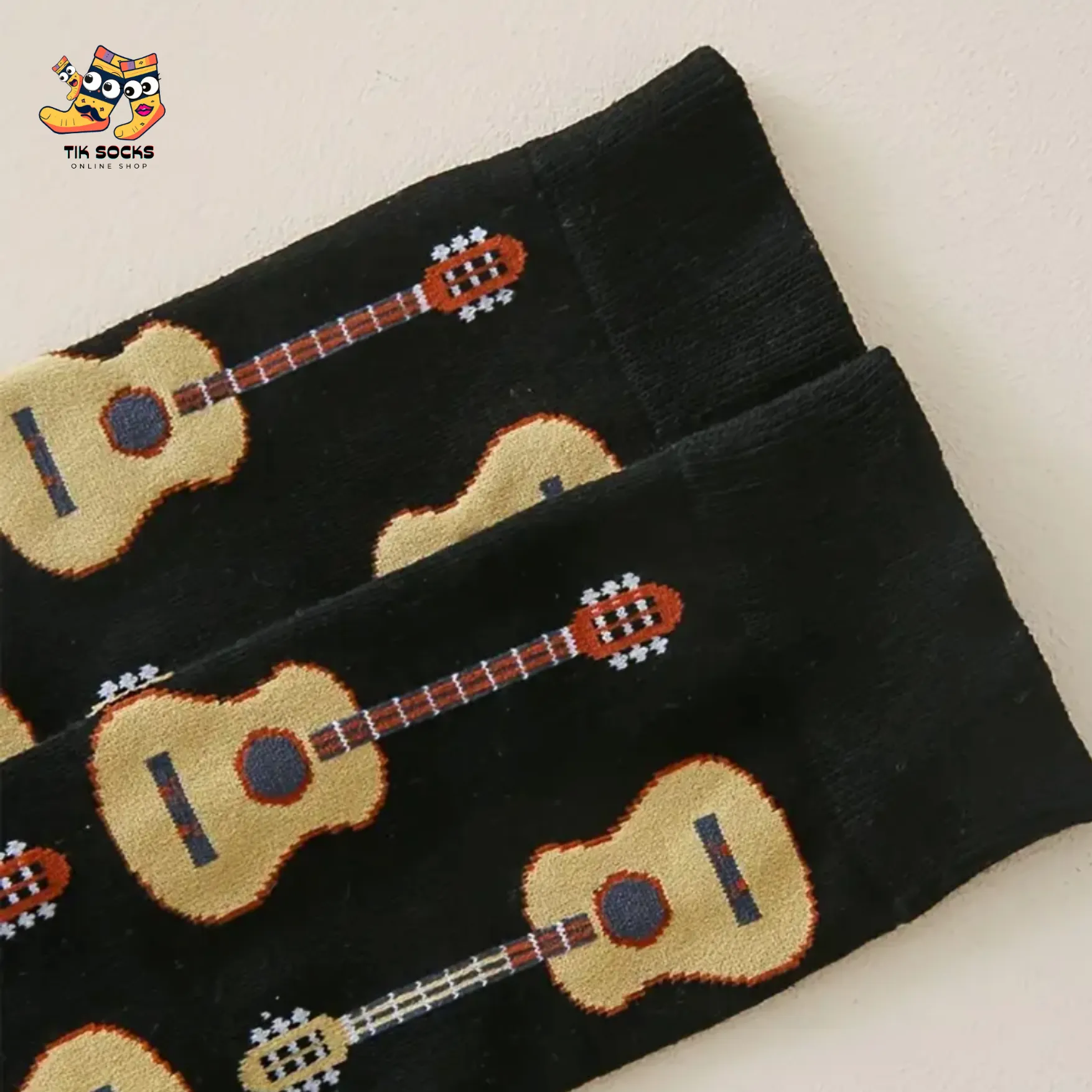 TikSocks|Fun Socks- Black Guitar Socks