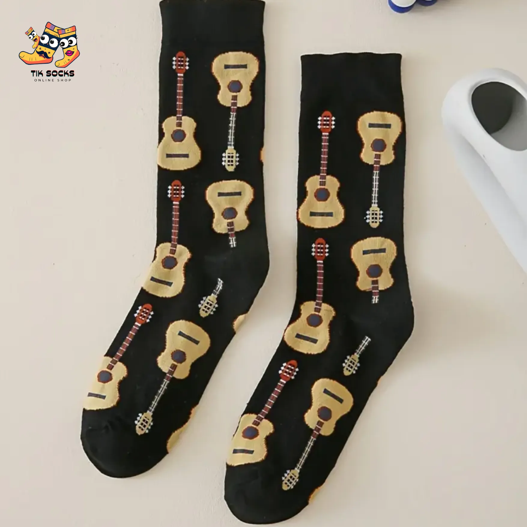 TikSocks|Fun Socks- Black Guitar Socks