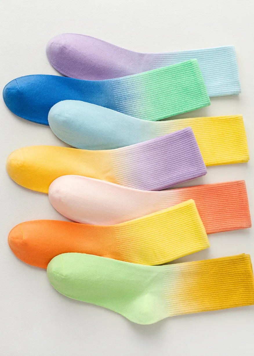 TikSocks|Fun Socks-Ombre Socks purple yellow