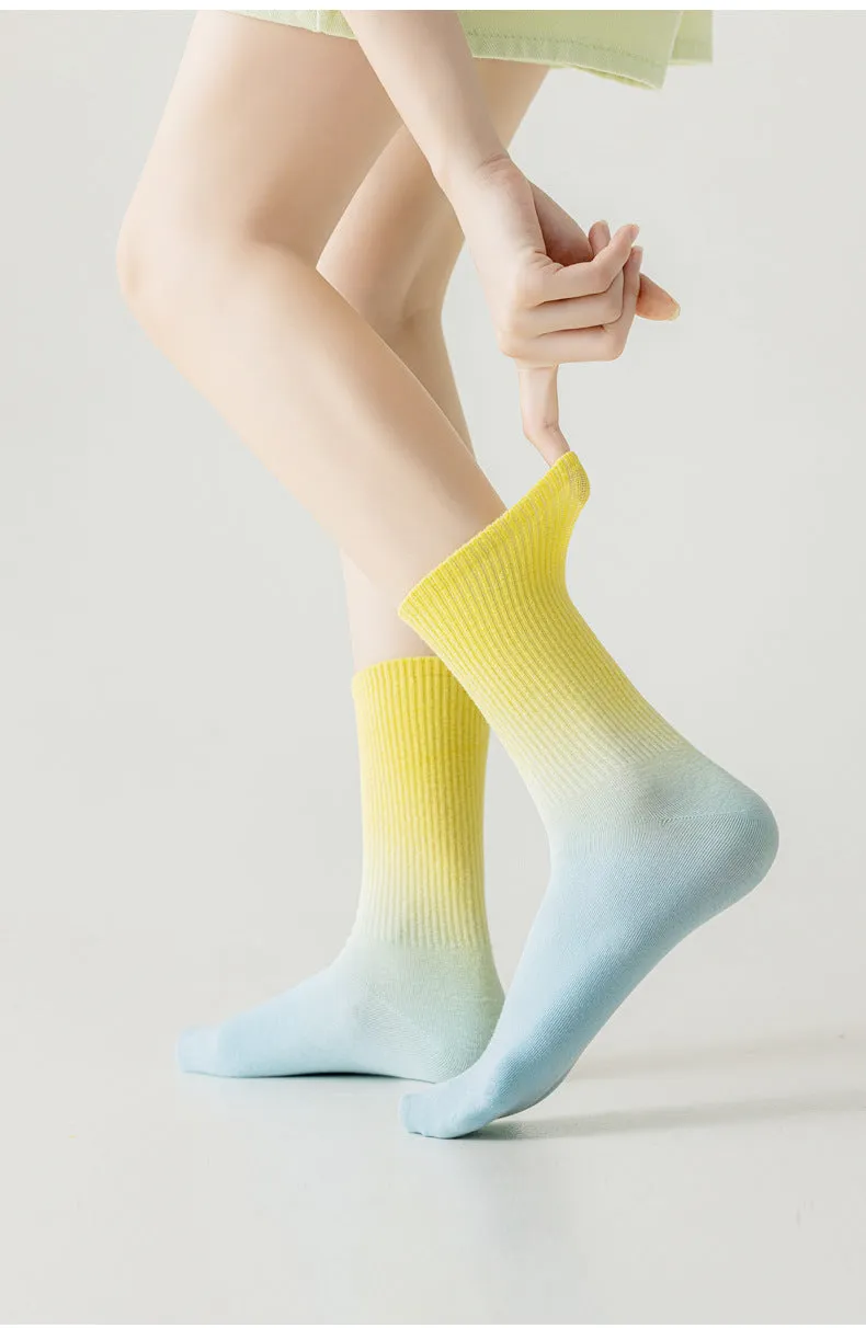 TikSocks|Fun Socks-Ombre Socks purple yellow