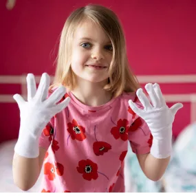 White Cotton Gloves for Children with Eczema