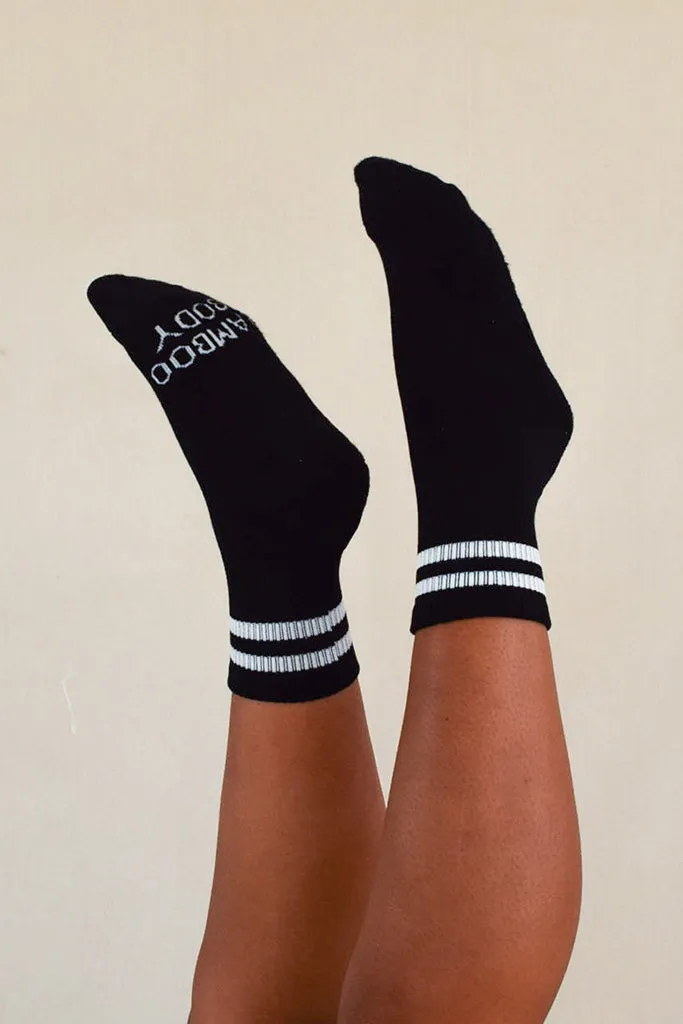 Women's Bamboo Cushion Crew Socks 3 Pack - Black