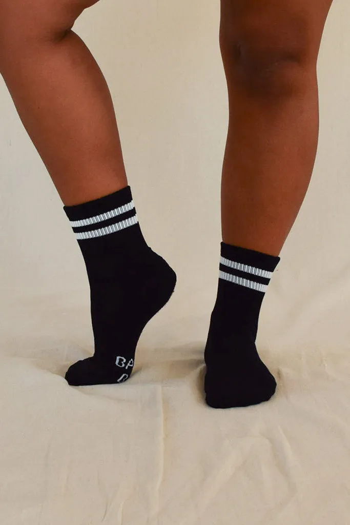 Women's Bamboo Cushion Crew Socks 3 Pack - Black