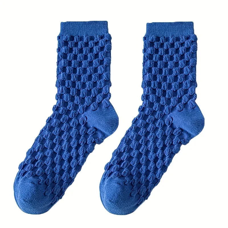 Women's Color Square Print  Breathable socks