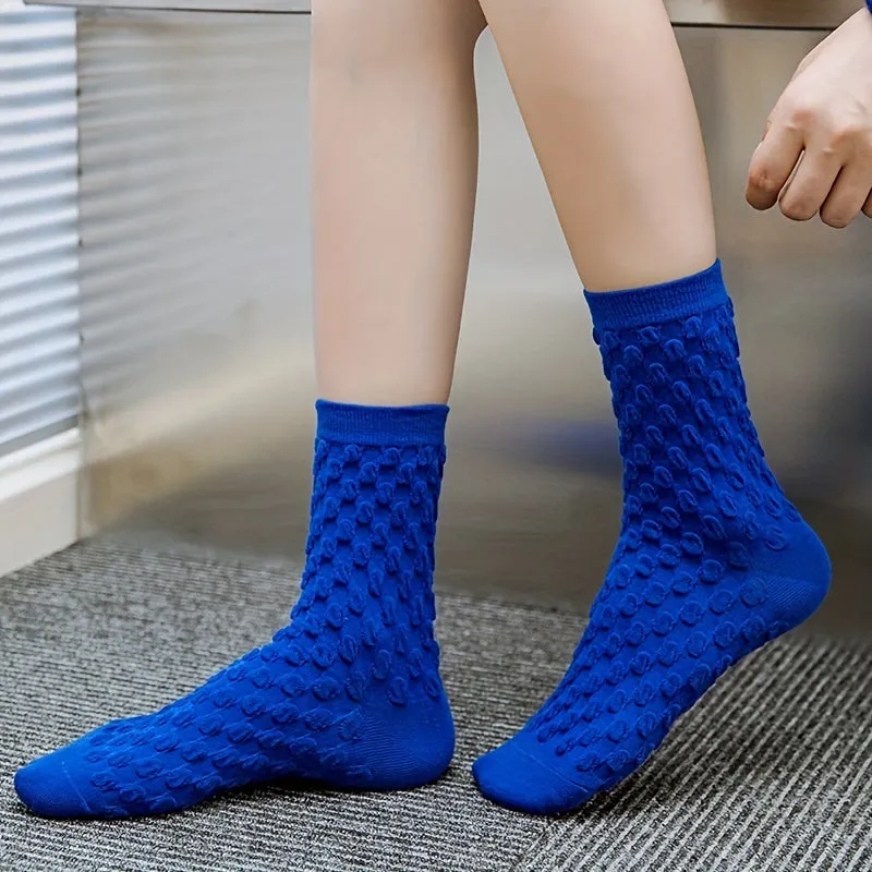 Women's Color Square Print  Breathable socks