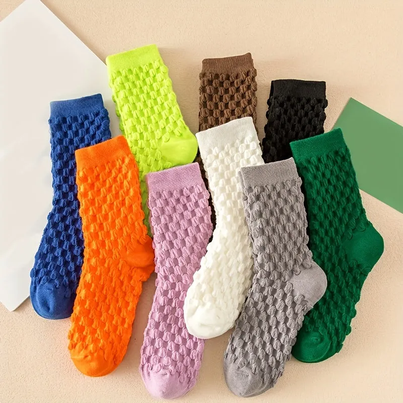 Women's Color Square Print  Breathable socks