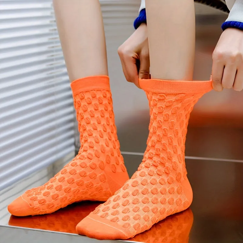 Women's Color Square Print  Breathable socks